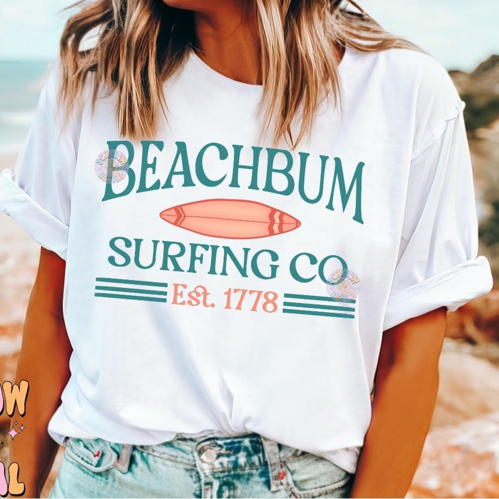 Beachbum Surfing Co White T-Shirt